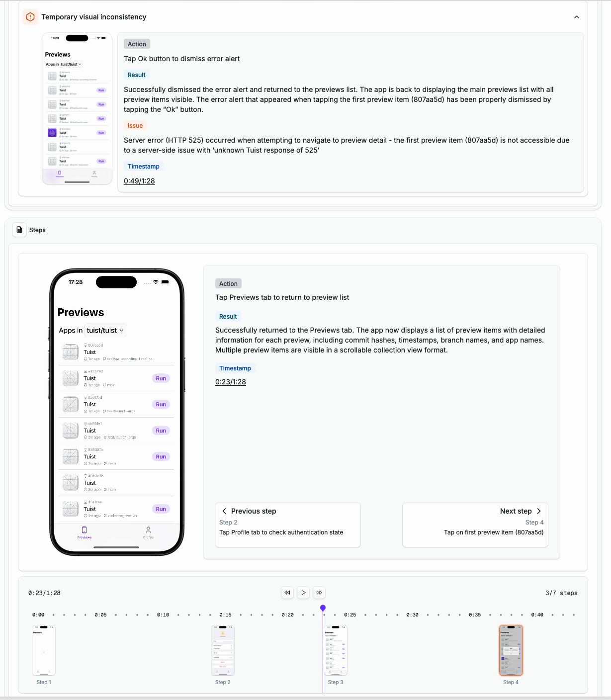 QA timeline